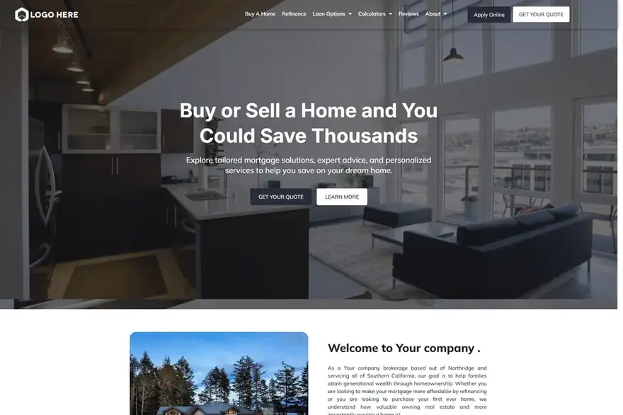 Design 1 — United States mortgage website design preview