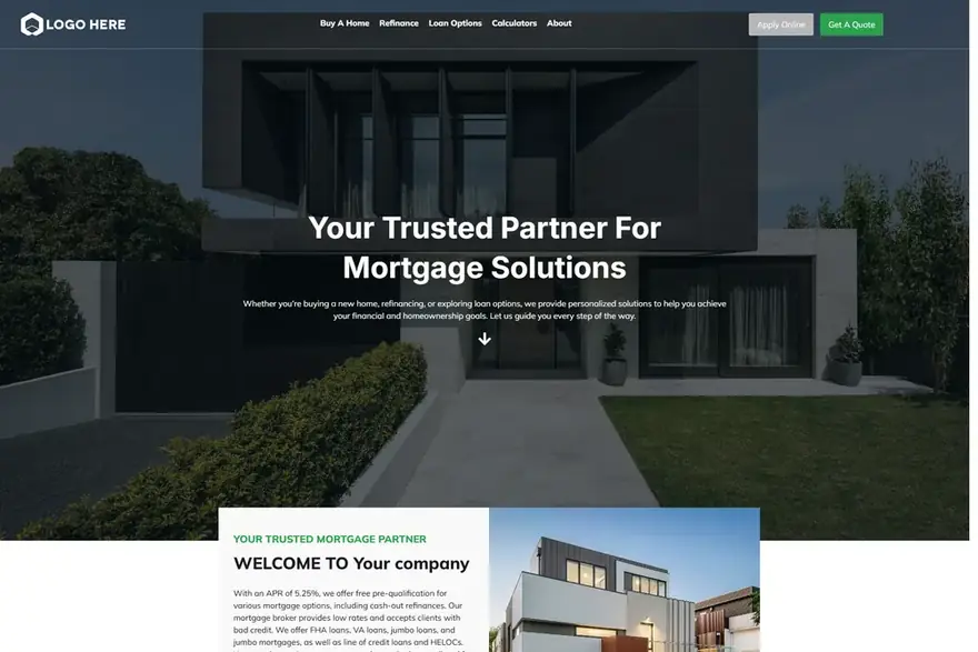 Design 2 — United States mortgage website design preview