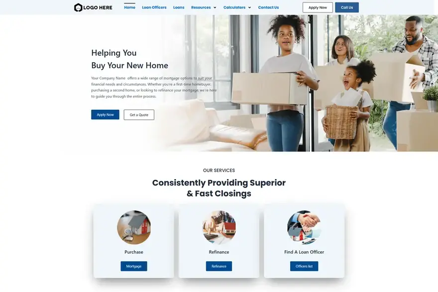 Design 4 — United States mortgage website design preview