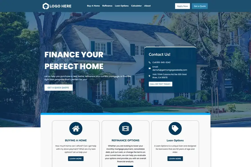 Design 5 — United States mortgage website design preview
