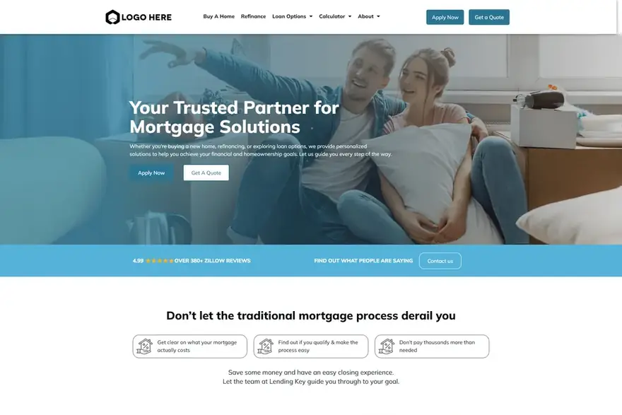 Design 6 — United States mortgage website design preview