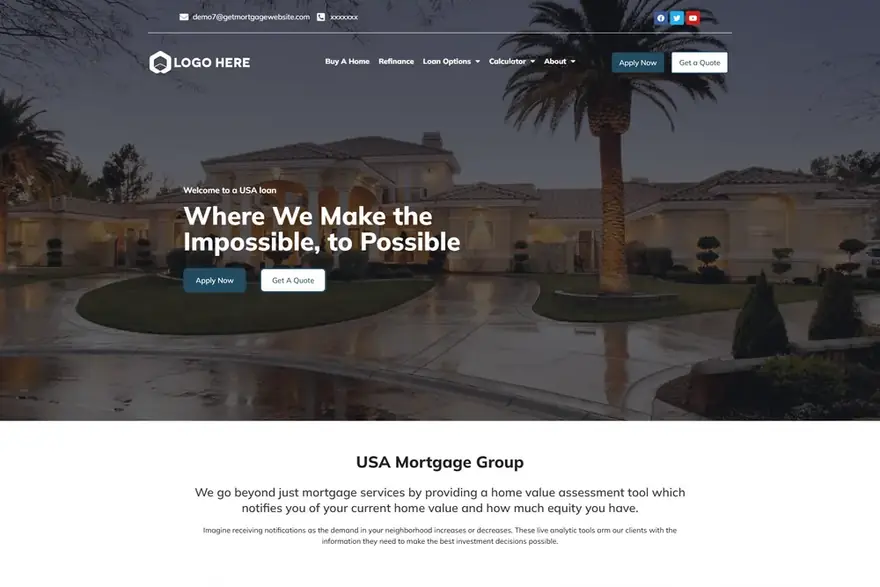 Design 7 — United States mortgage website design preview